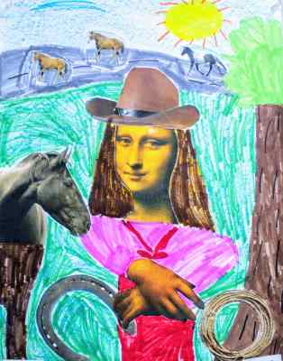 Mixed Media Horse Farm Art